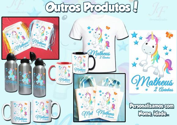 01 Camiseta Adulto Infantil Personalizada Unicórnio Meninos
