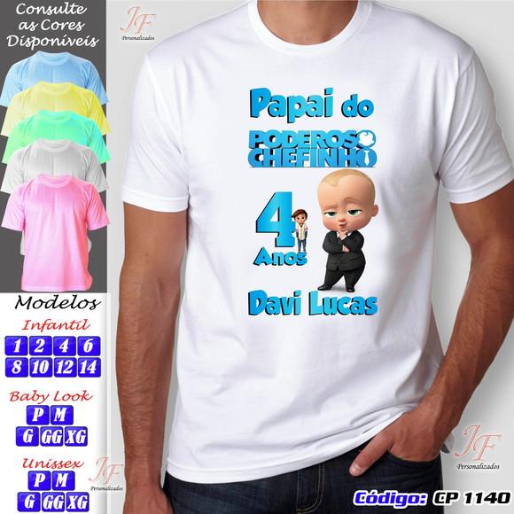 01 Camiseta Adulto Infantil Poderoso Chefinho Chefona