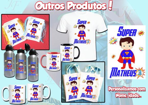 01 Camiseta Adulto Infantil Superman Personalizada