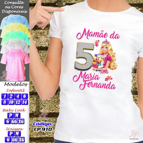 01 Camiseta Adulto ou Infantil Personalizada Barbie