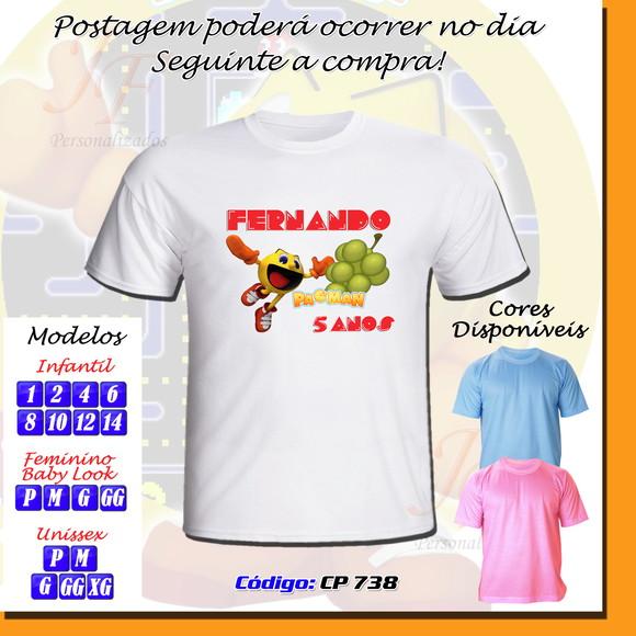 01 Camiseta Adulto ou Infantil Personalizada PacMan