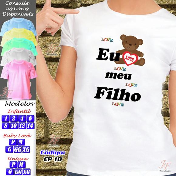 01 Camiseta Personalizada Adulto Infantil Amo meus Filhos