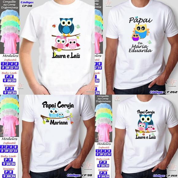 01 Camiseta Personalizada Adulto Infantil Corujinha