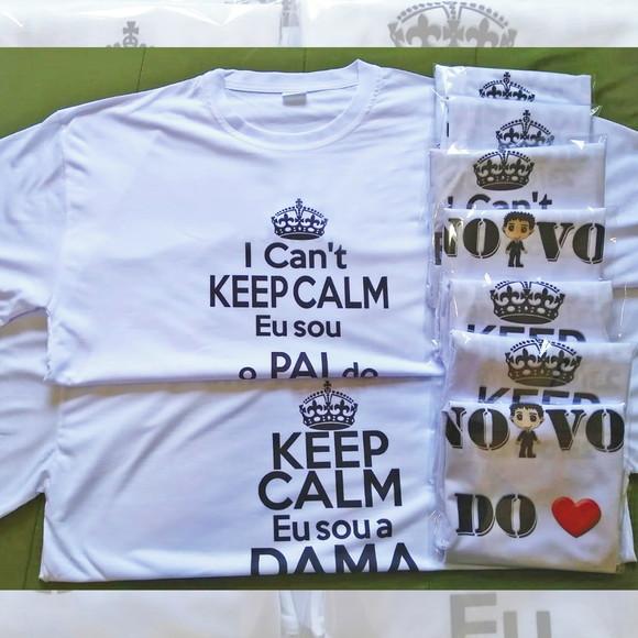 01 Camiseta Personalizada Chá Bar Chá de Barnela Keep Calm