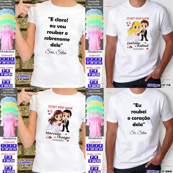 01 Camiseta Personalizada Chá Bar New Game Chá de Revelação