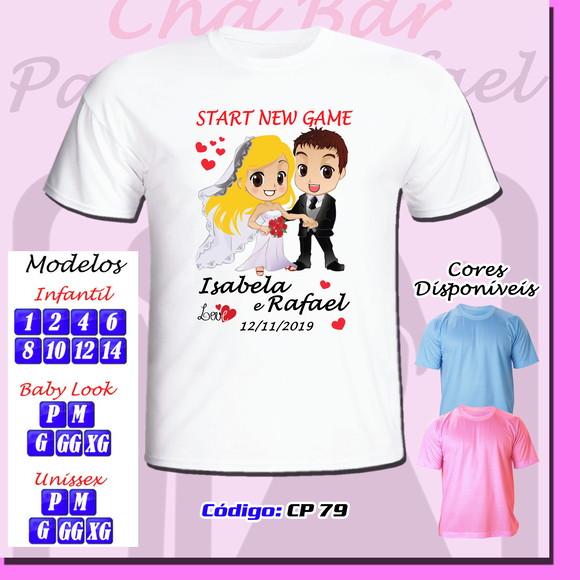 01 Camiseta Personalizada Chá Bar New Game Game Over