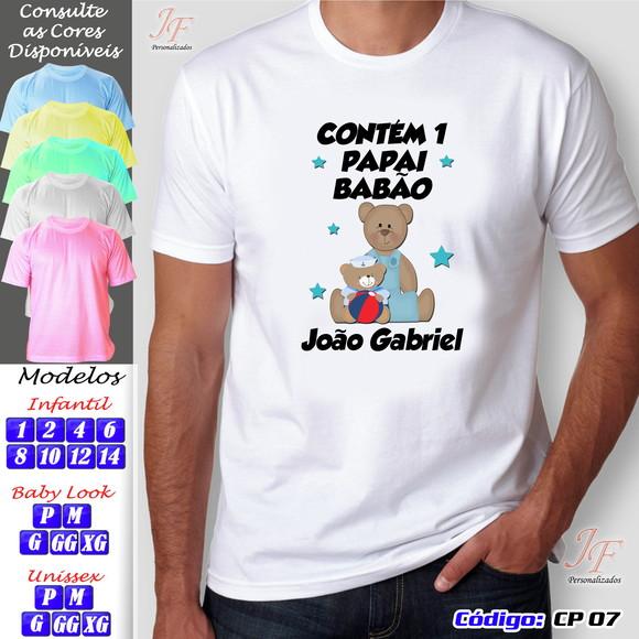 01 Camiseta Personalizada Contém 1 Papai Babão