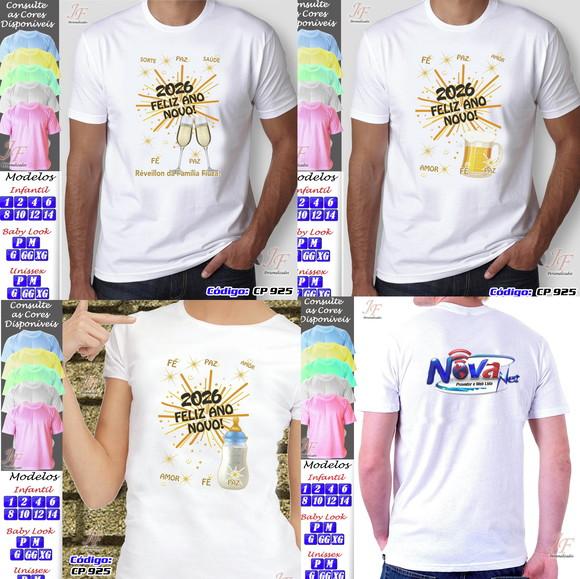 01 Camiseta Personalizada Feliz Natal Ano Novo Reveillon