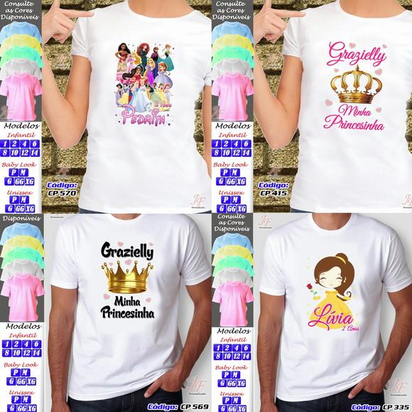 01 Camiseta Personalizada Realeza Príncipes Princesas