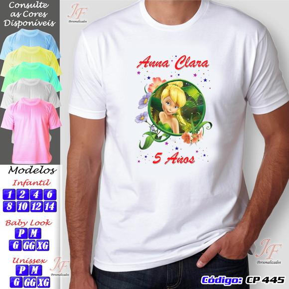 01 Camiseta Personalizada Tinker Bell Sininho