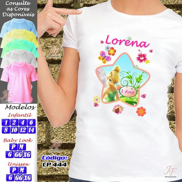 01 Camiseta Personalizada Tinker Bell Sininho