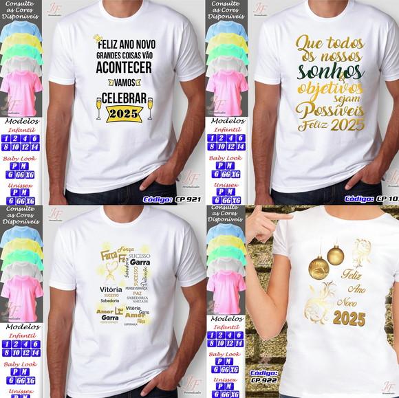 01 Camiseta Personalizada Virada de Ano Feliz Ano Novo