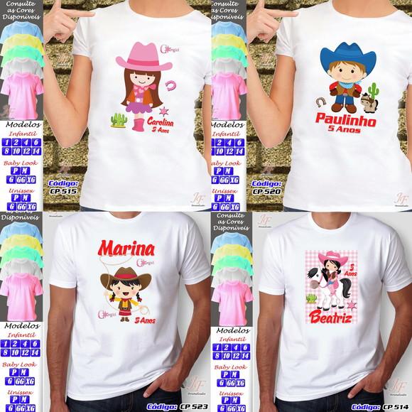 01 Camiseta Velho Oeste Cowboy Cowgirl Personalizada