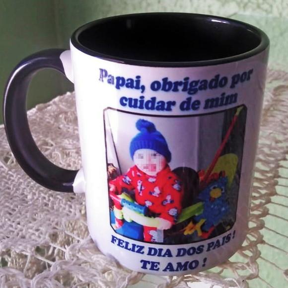 01 Caneca Cerâmica 350 ml Personalizada Dia dos Pais