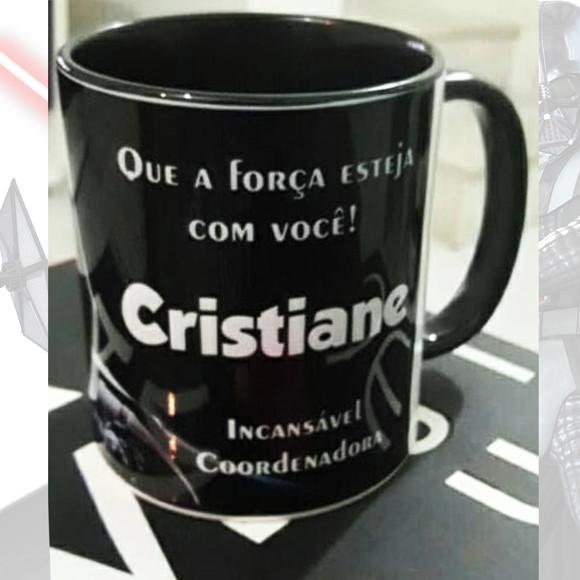 01 Caneca Cerâmica 350 ml Personalizada StarWars Darth Vader