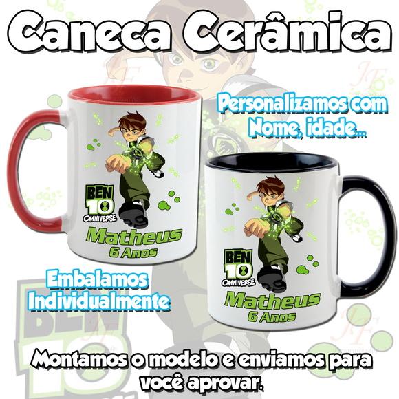 01 Caneca Cerâmica Personalizada Ben 10