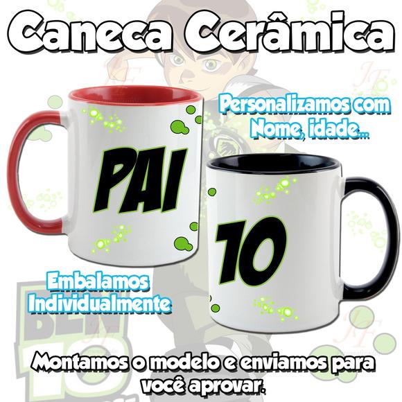 01 Caneca Cerâmica Personalizada Ben 10