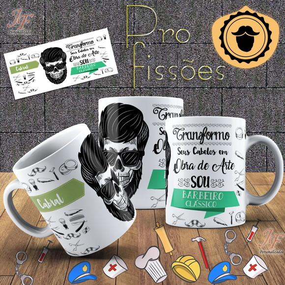 01 Caneca Cerâmica Personalizada Cabeleireiro Barbeiro