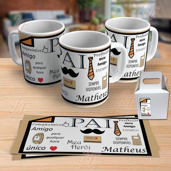 01 Caneca Cerâmica Personalizada Dia dos Pais