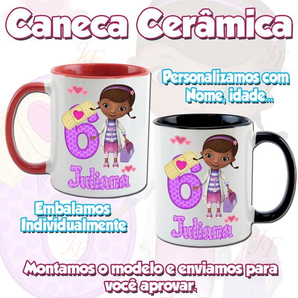 01 Caneca Cerâmica Personalizada Doutora Brinquedos