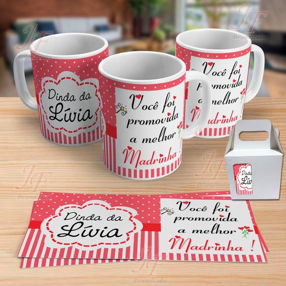 01 Caneca Cerâmica Personalizada Padrinho Madrinha