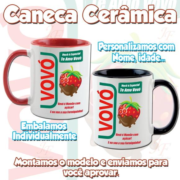 01 Caneca Cerâmica Personalizada Vovó Vovô