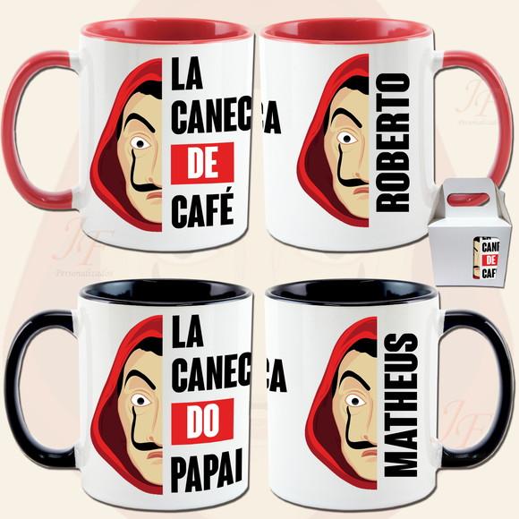 01 Caneca em Cerâmica 350 ml Personalizada A Casa de Papel