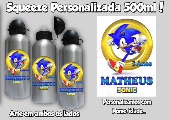 01 Squeeze Garrafinha Alumínio 500 ml Personalizada Sonic