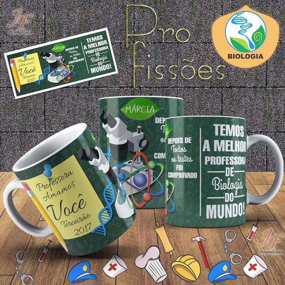 10 Canecas Cerâmica 350 ml Personalizada Curso Biologia