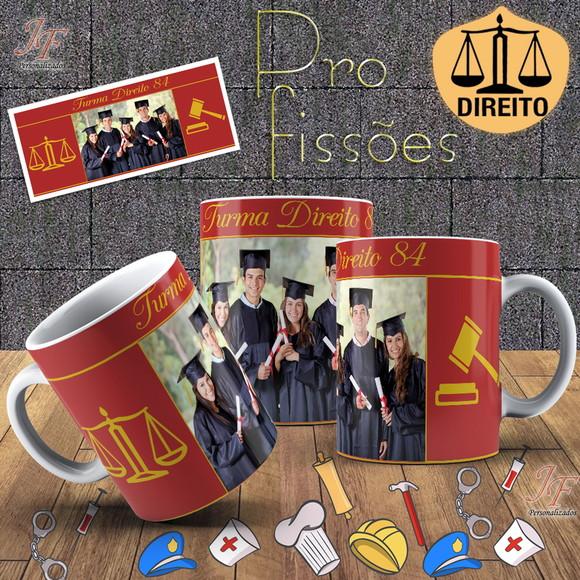 10 Canecas Cerâmica 350 ml Personalizada Curso Direito