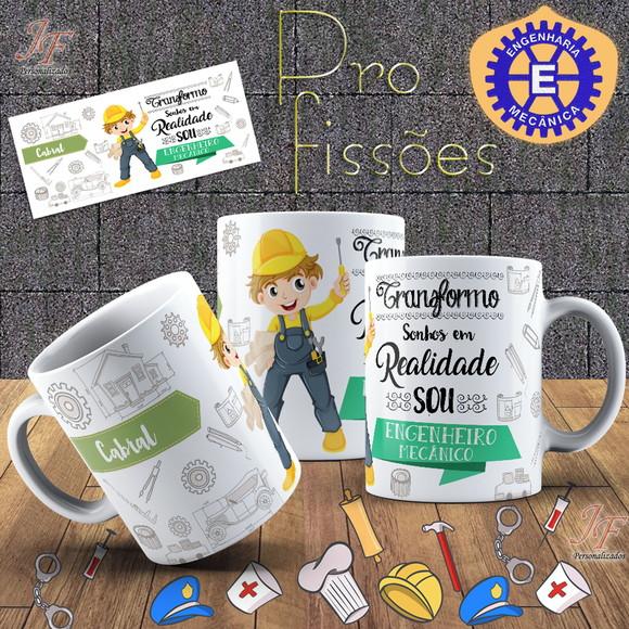 10 Canecas Cerâmica 350 ml Personalizada Engenharia Mecânica