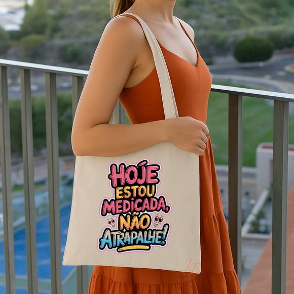Bolsa Ecobag Algodão Cru Frases Motivacionais 40 x 40cm