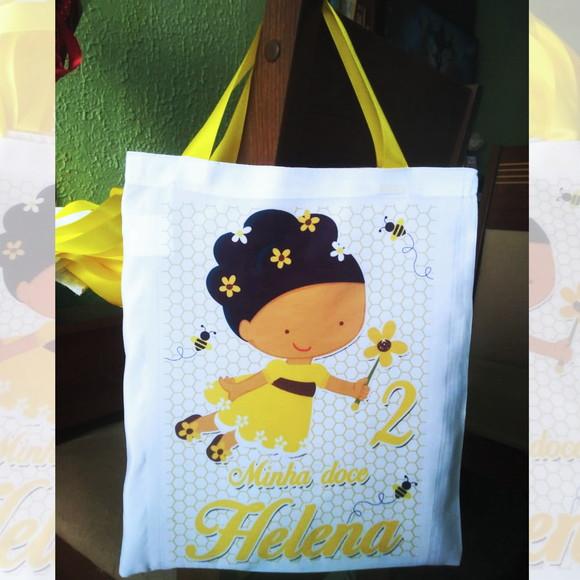 Bolsinha Ecobag Sacolinha Personalizada Abelhinha