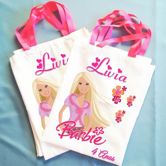 Bolsinha Ecobag Sacolinha Personalizada Barbie