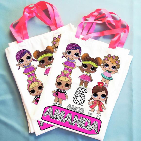 Bolsinha Ecobag Sacolinha Personalizada Boneca Lol Surprise