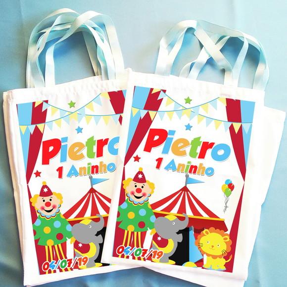 Bolsinha Ecobag Sacolinha Personalizada Circo