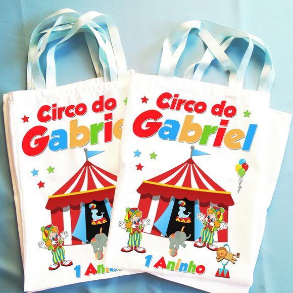 Bolsinha Ecobag Sacolinha Personalizada Circo
