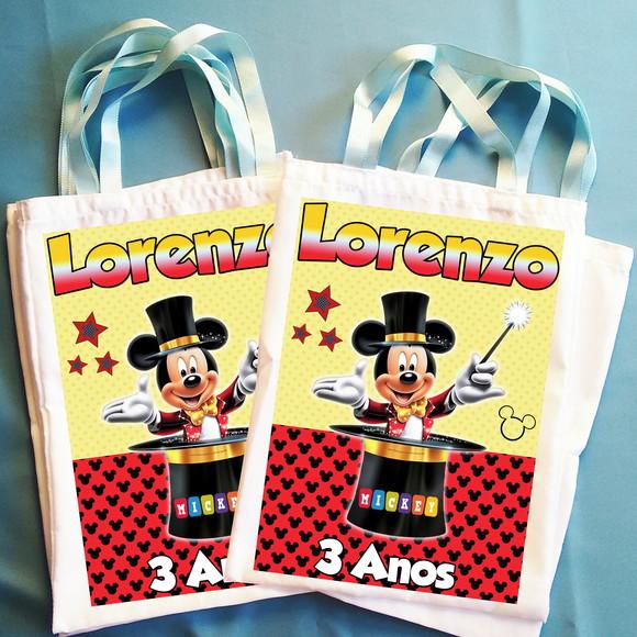 Bolsinha Ecobag Sacolinha Personalizada Circo do Mickey