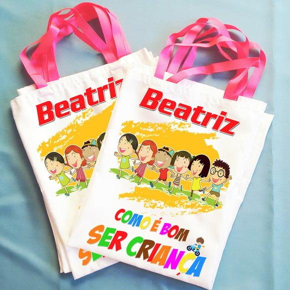 Bolsinha Ecobag Sacolinha Personalizada Dia das Crianças
