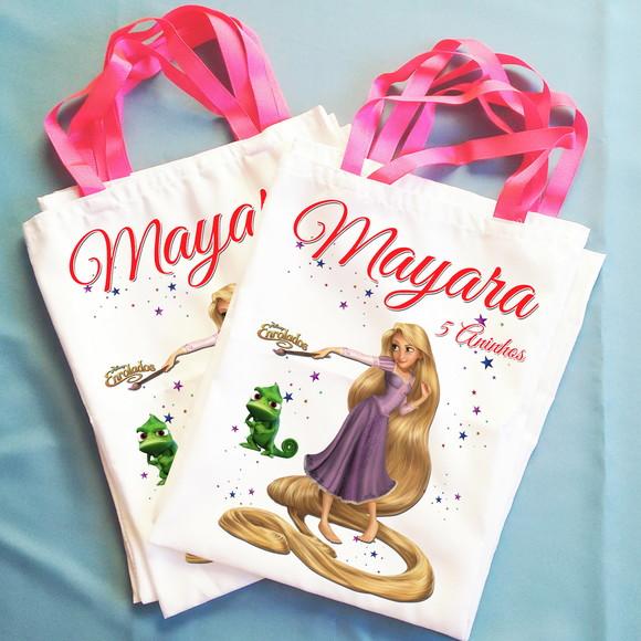 Bolsinha Ecobag Sacolinha Personalizada Enrolados Rapunzel