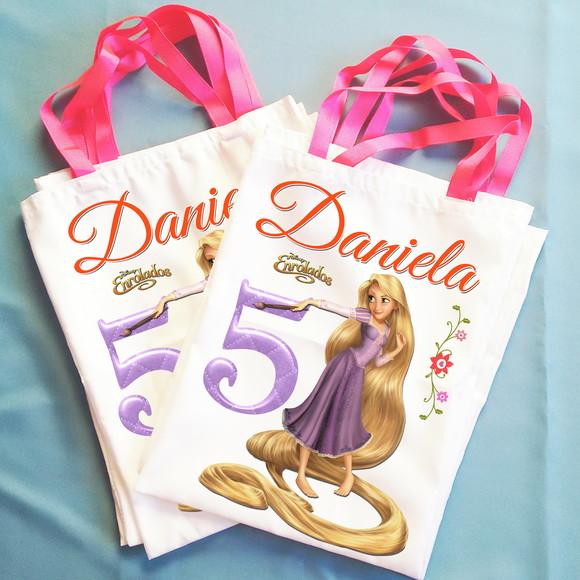 Bolsinha Ecobag Sacolinha Personalizada Enrolados Rapunzel