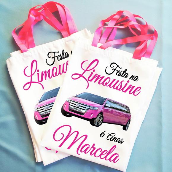 Bolsinha Ecobag Sacolinha Personalizada Festa na Limousine