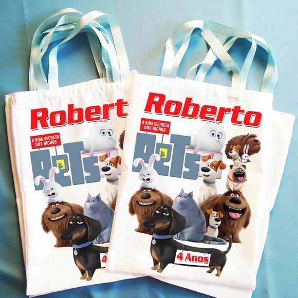 Bolsinha Ecobag Sacolinha Personalizada Filme Pets