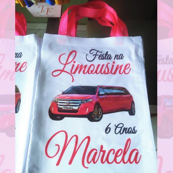 Bolsinha Ecobag Sacolinha Personalizada Festa na Limousine