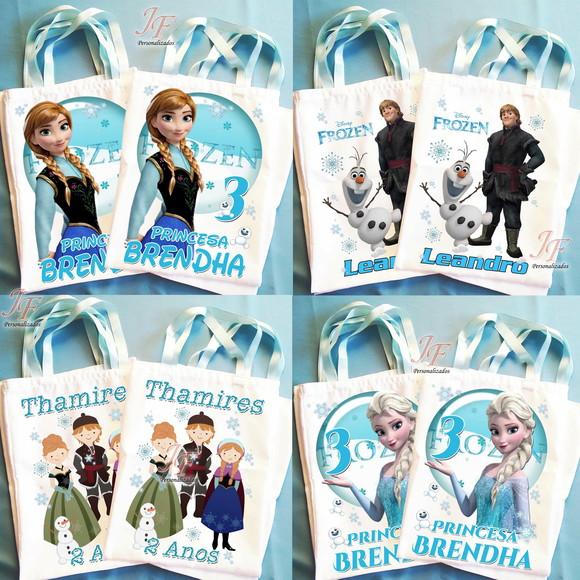 Bolsinha Ecobag Sacolinha Personalizada Frozen