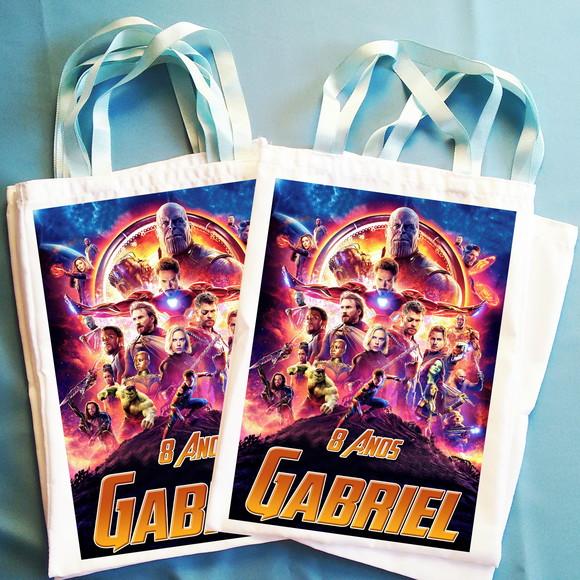 Bolsinha Ecobag Sacolinha Personalizada Heróis Vingadores