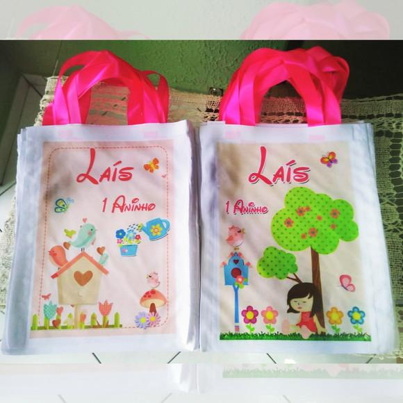 Bolsinha Ecobag Sacolinha Personalizada Jardim Encantado