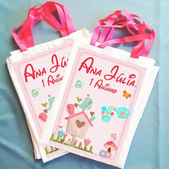 Bolsinha Ecobag Sacolinha Personalizada Jardim Encantado
