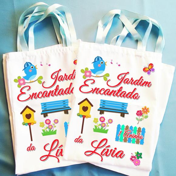 Bolsinha Ecobag Sacolinha Personalizada Jardim Encantado