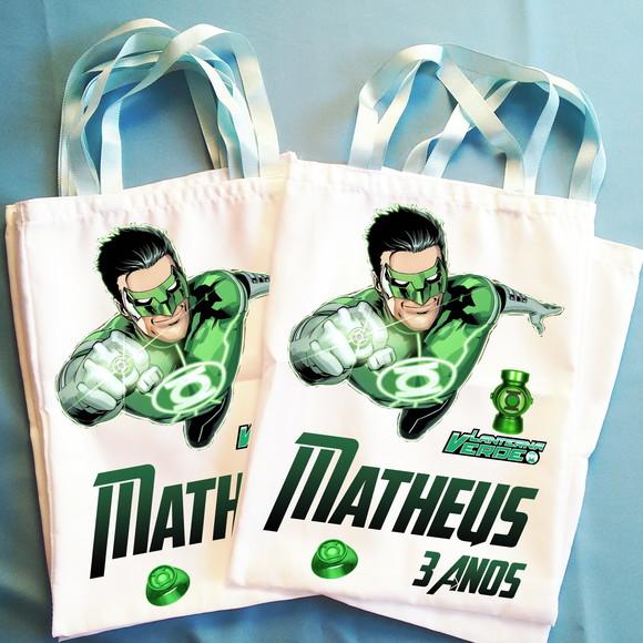 Bolsinha Ecobag Sacolinha Personalizada Lanterna Verde